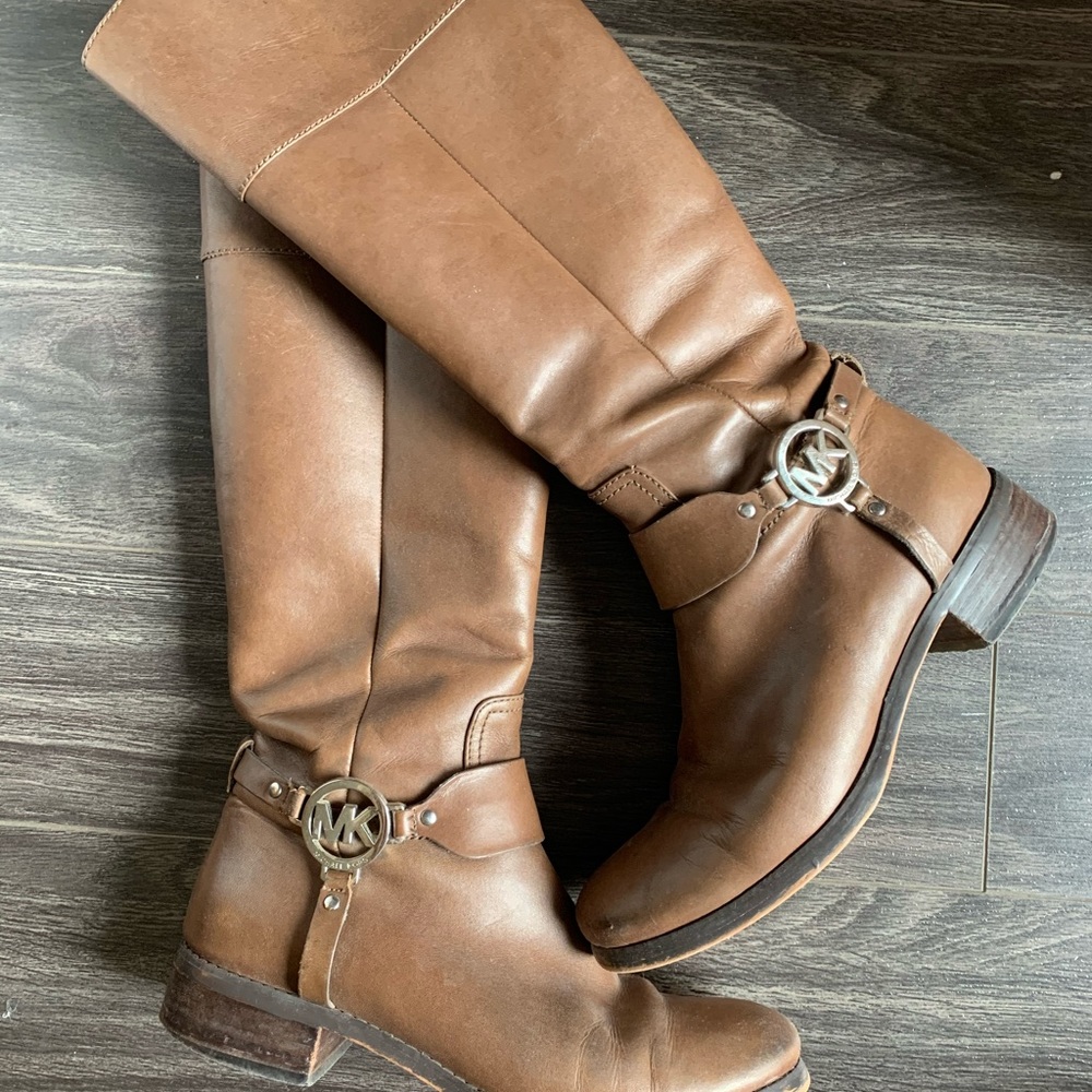Michael Kors tan tall boots